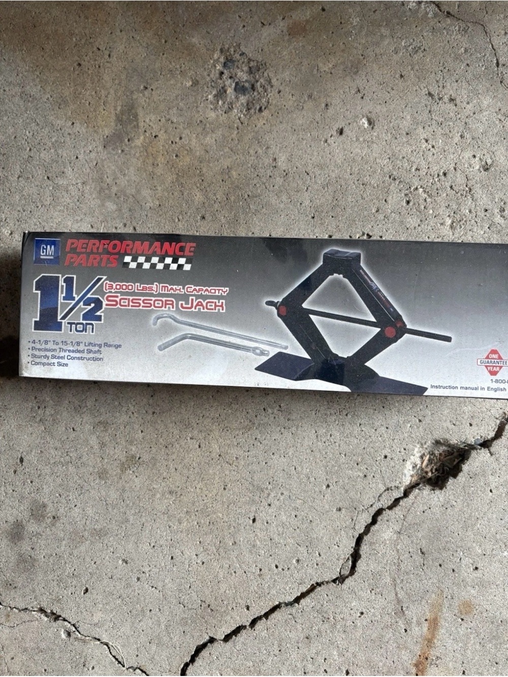 1 1/2 Ton Scissor Jack - Black